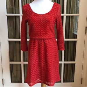 Francesca’s Red Textured Dress 🌹